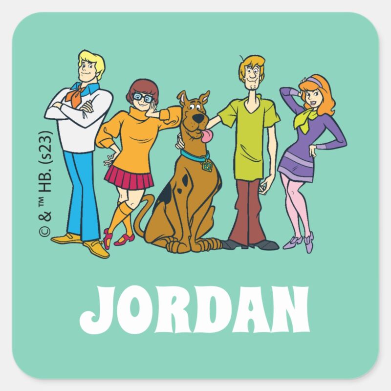 Scooby Doo Whole Gang 14 Mystery Inc Square Sticker