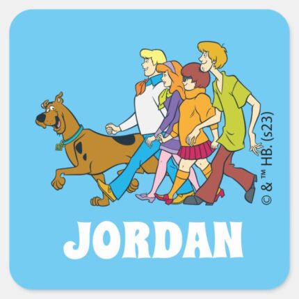 Scooby Doo Whole Gang 18 Add Your Name Square Sticker