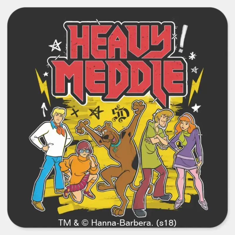 Scooby Doo Heavy Meddle Graphic Square Sticker