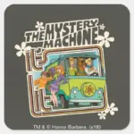 Scooby Doo Its Lit Mystery Machine Graphic Square Sticker