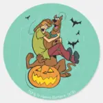 Scooby Doo And Shaggy Halloween Fright Classic Round Sticker