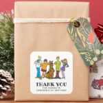 Scooby Doo And The Gang Birthday Thank You Square Sticker