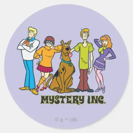 Scooby Doo And The Gang Mystery Inc. Classic Classic Round Sticker