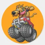 Scooby Doo Monster Truck Classic Round Sticker