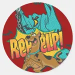 Scooby Doo Reeeelp Classic Round Sticker