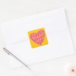 Scooby Dooby Doo Heart Square Sticker