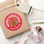 Scooby The Reindeer Merry Christmas Classic Round Sticker