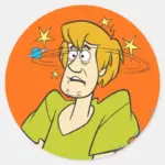 Shaggy Dazed Classic Round Sticker