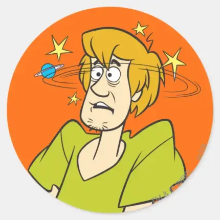 Shaggy Dazed Classic Round Sticker