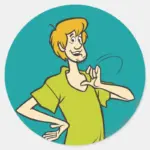 Shaggy Gesturing Classic Round Sticker