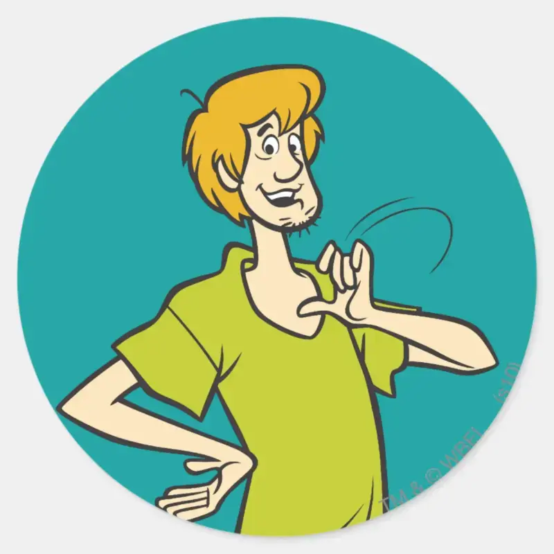 Shaggy Gesturing Classic Round Sticker