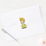 Shaggy Name Graphic Classic Round Sticker