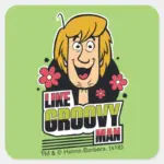 Shaggy Like Groovy Man Graphic Square Sticker