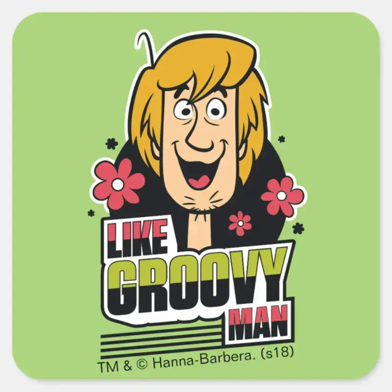 Shaggy Like Groovy Man Graphic Square Sticker