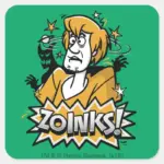 Shaggy Zoinks Halftone Graphic Square Sticker