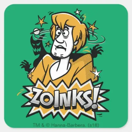 Shaggy Zoinks Halftone Graphic Square Sticker