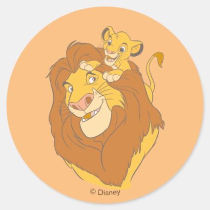 Simba Climbing Mufasa Classic Round Sticker