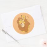 Simba Climbing Mufasa Classic Round Sticker