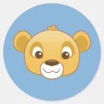 Simba Emoji Classic Round Sticker