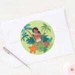 Simea Island Graphic Classic Round Sticker