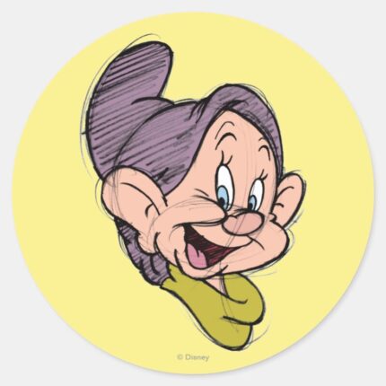 Sketch Dopey Classic Round Sticker