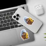 Skincare Kitty Funny Cat Meme Laptop   Mobile Sticker