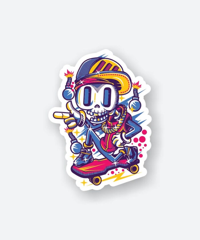 Skull Skater Sticker
