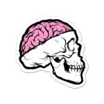 Skull With Brain Open Sticker