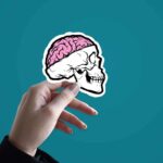 Skull With Brain Open Sticker