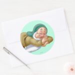 Sleepy Classic Round Sticker