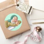 Sleepy Classic Round Sticker