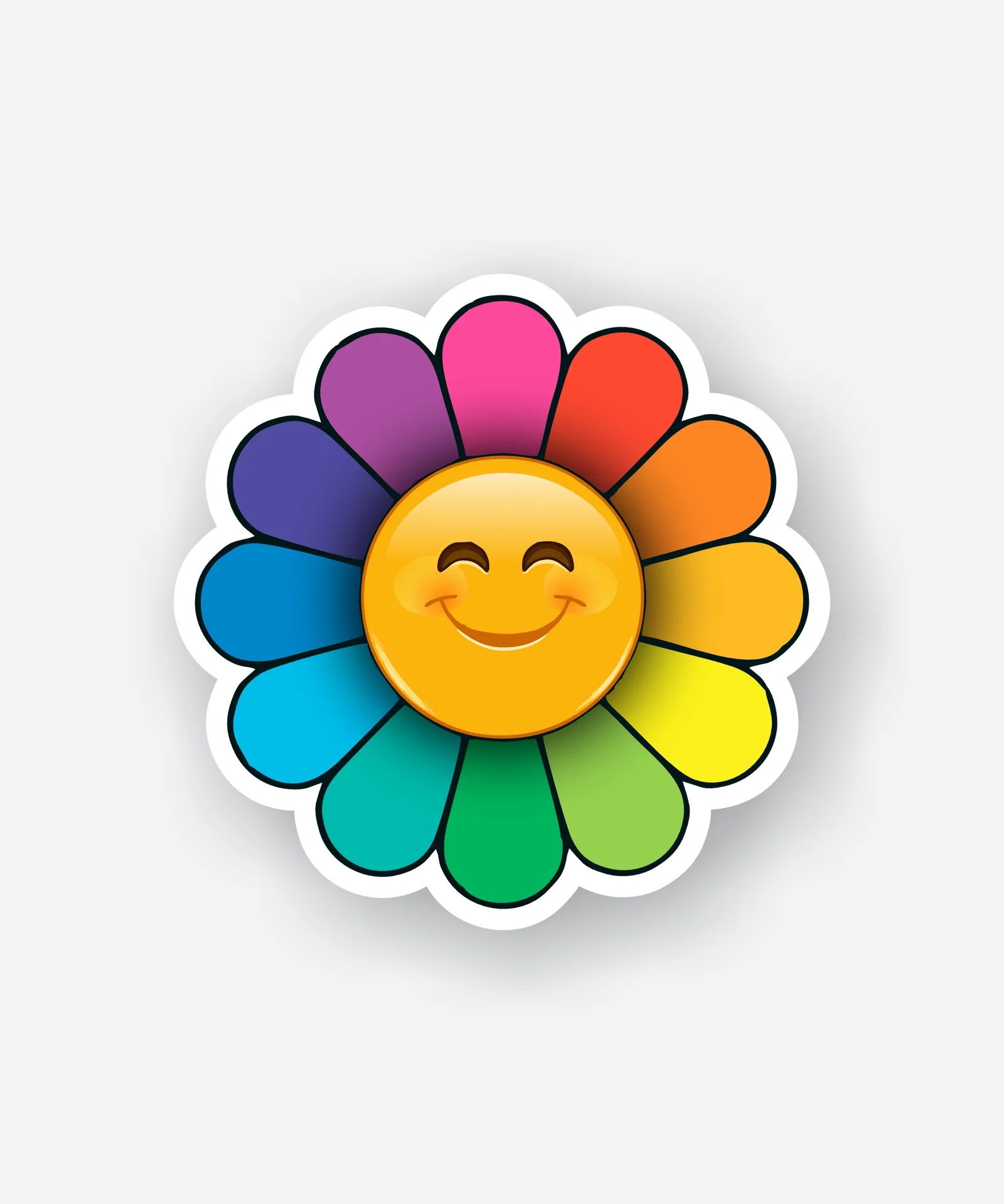 Smiling Flower Sticker