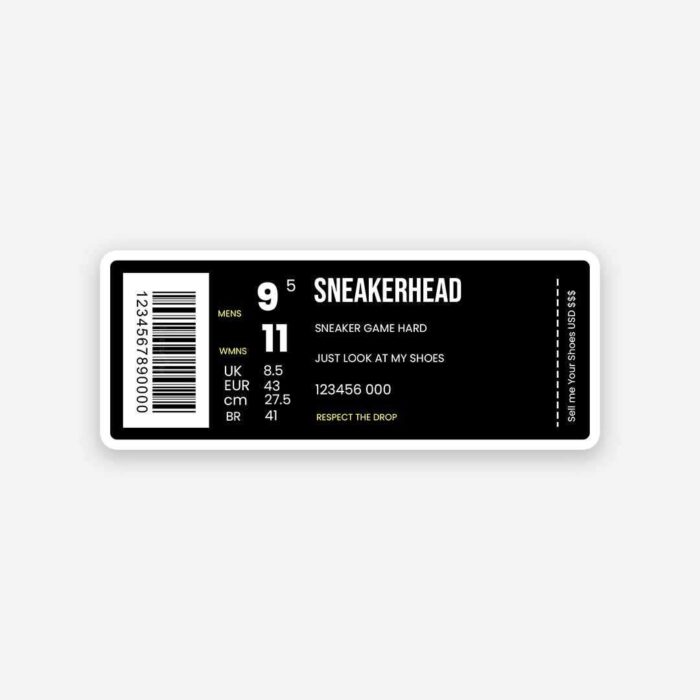 Sneakerhead Barcode Sticker