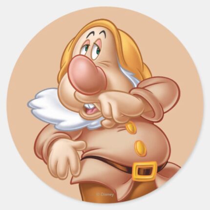 Sneezy 3 Classic Round Sticker