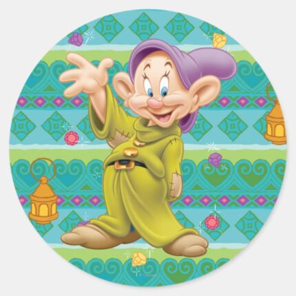 Snow Whites Dopey Classic Round Sticker