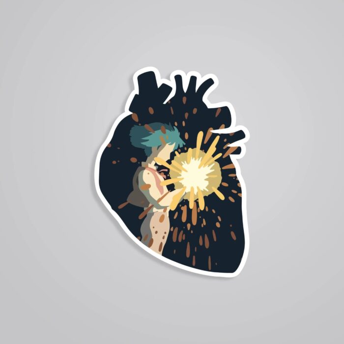Sophie Holding Howls Heart Anime Stickers