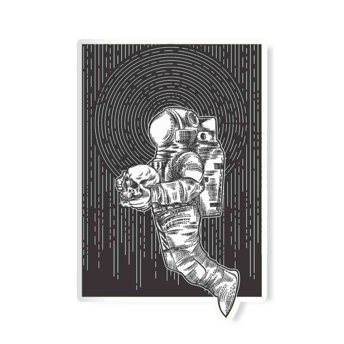 Spaceman Skull Sticker