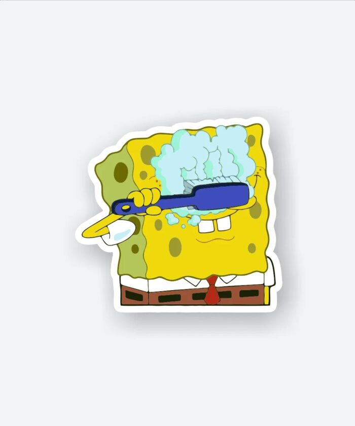 Sponge Bob With Brush Sticker