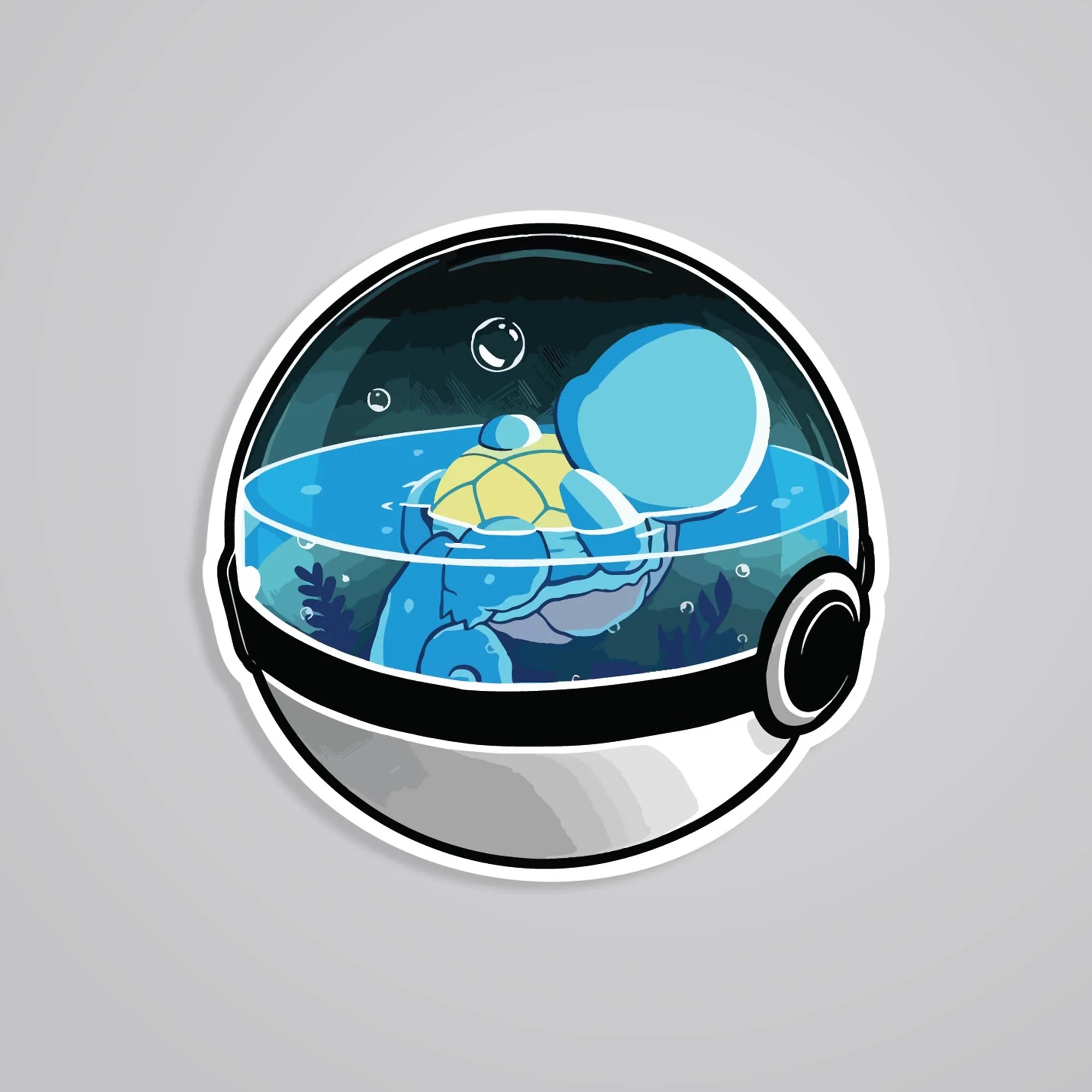 Squirtle In Water Pokeball Anime Stickers