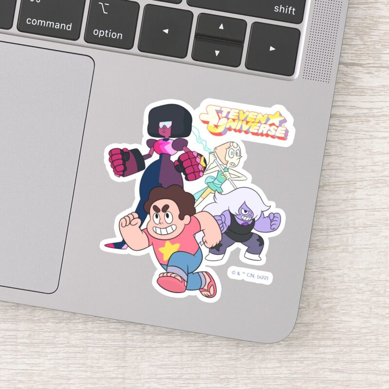 Steven Universe Crystal Gem Group Action Sticker