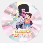 Steven Universe Crystal Gem Group Huddle Classic Round Sticker