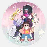 Steven Universe Crystal Gem Group Pose Classic Round Sticker