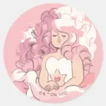 Steven Universe Rose Quartz Illustration Classic Round Sticker