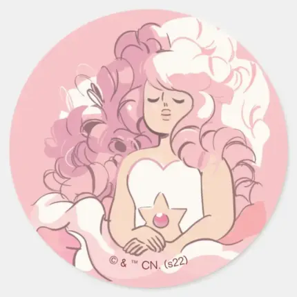 Steven Universe Rose Quartz Illustration Classic Round Sticker