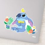 Stitch Cuddling Baby Easter Chicks Sticker