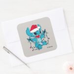 Stitch Christmas Lights Square Sticker