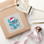 Stitch Christmas Lights Square Sticker
