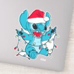 Stitch Christmas Lights Sticker