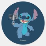 Stitch Happy Hanukkah Classic Round Sticker