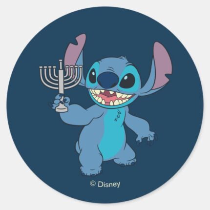 Stitch Happy Hanukkah Classic Round Sticker